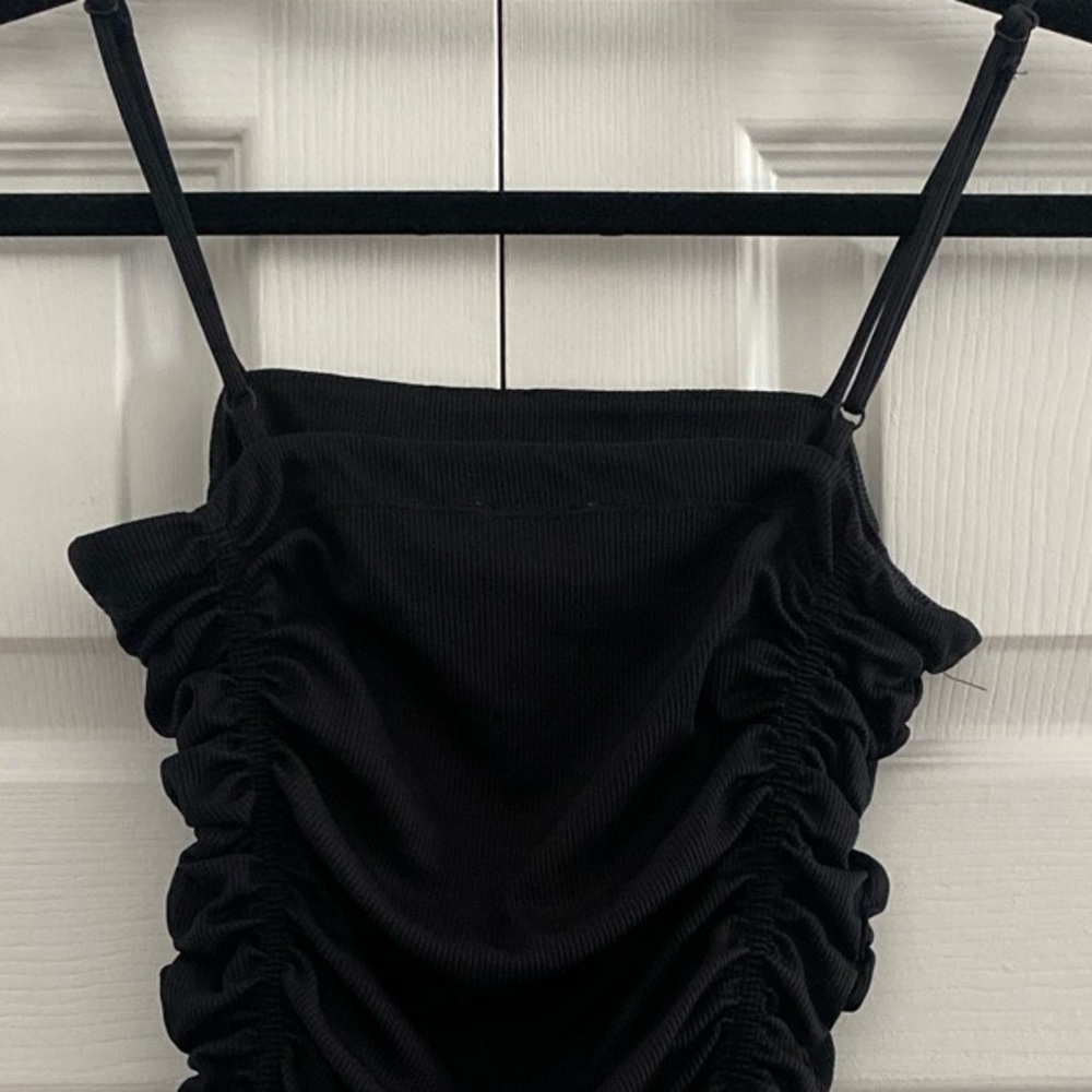 Free People Black Square Neck Sleeveless Bodysuit